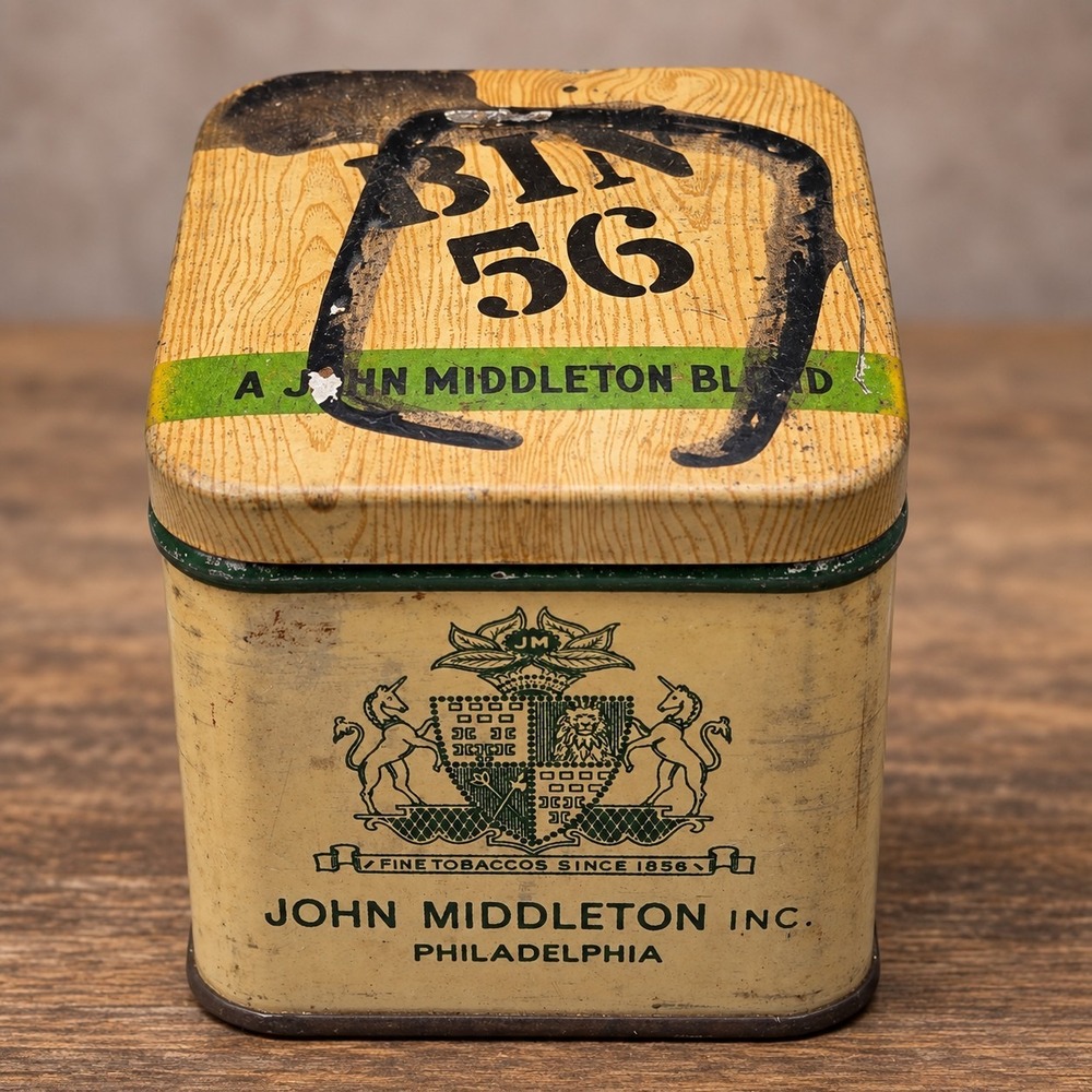 Vintage John Middleton BIN 56 Tobacco Tin Philadelphia Advertising Collectible